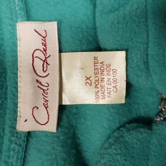 (2X) Carroll Reed Fleece Floral Embroidered Vest Rose Design Cozy Athleisure - Picture 3 of 9